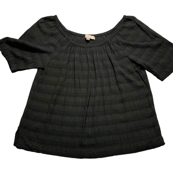 LOFT Crinkle Stripes Gauze Style Round Neckline Blouse SP - Picture 2 of 7